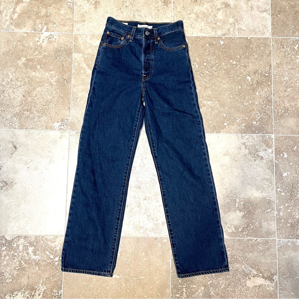 Levi’s Ribcage Straight Ankle Women’s Jeans, 24x29 Dark Wash